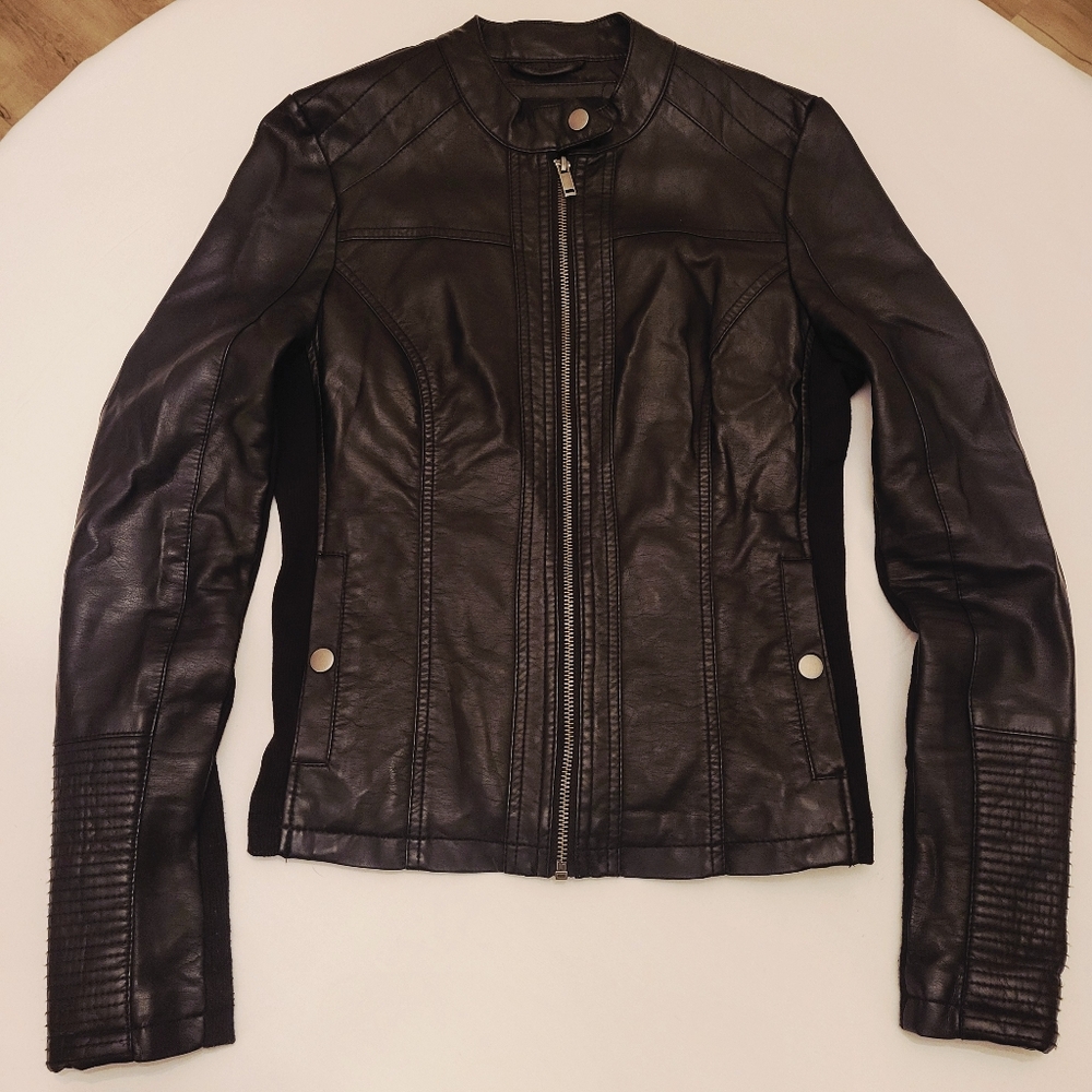 Maurices Moto Jacket Faux Leather|Black|Women's Small